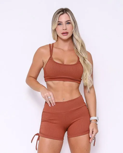 Conjunto Fitness Crystal Coffee